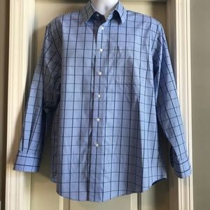 Nordstrom Mens Blue Plaid Dress Shirt 16.5 / 33